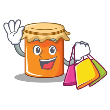 Reçel karakter karikatür tarzı alışveriş