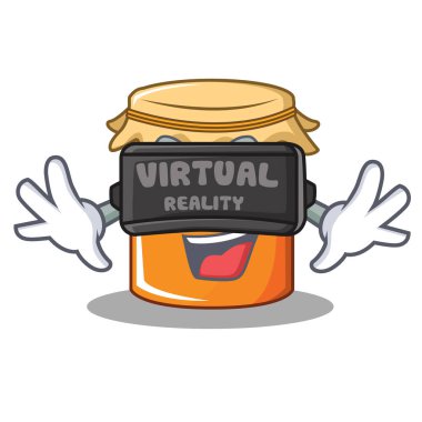 Sanal gerçeklik reçel maskot karikatür tarzı ile