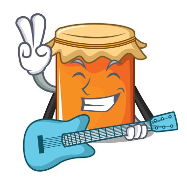 Gitar reçel maskot karikatür tarzı ile