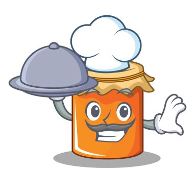 Şef gıda reçel maskot karikatür tarzı ile