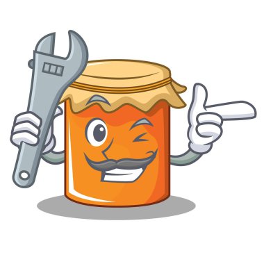 Mekanik reçel maskot karikatür tarzı