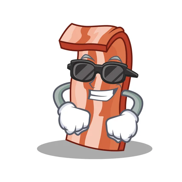 Super cool bacon personaggio stile cartone animato — Vettoriale Stock