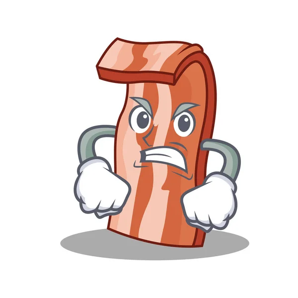 Bacon irritado mascote estilo cartoon — Vetor de Stock