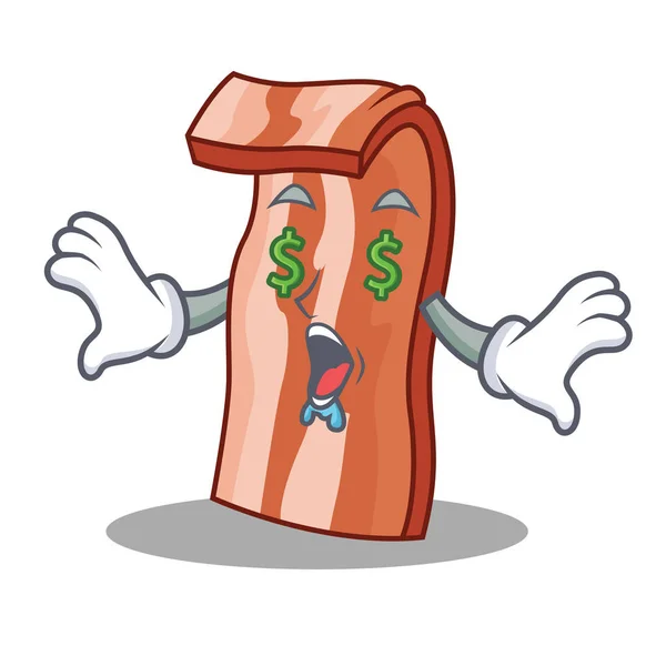 Peníze oko slanina maskot kreslený styl — Stockový vektor