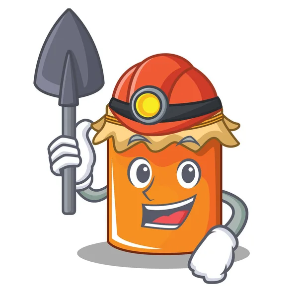 Miner jam mascot cartoon style — Stock Vector