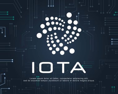 Blockchain Iota arka plan stili tasarım