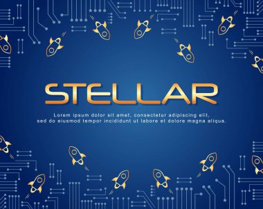 Blockchain yıldız arka plan stili koleksiyonu