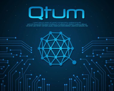 Qtum bitcoin arka plan stili koleksiyonu