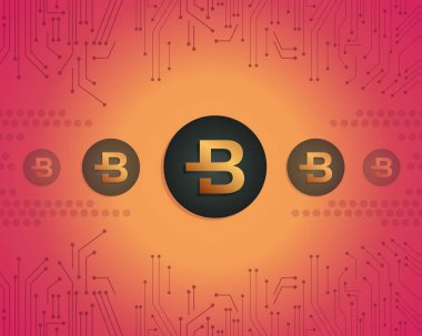 Koleksiyon arka plan bytecoin blockchain stili