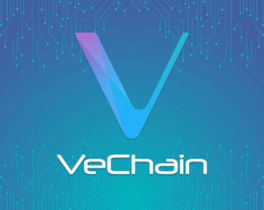 Arka plan blockchain tarzı Vechain koleksiyonu