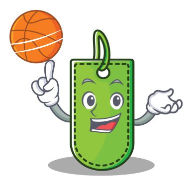 Basketbol fiyat etiketi karakter karikatür ile