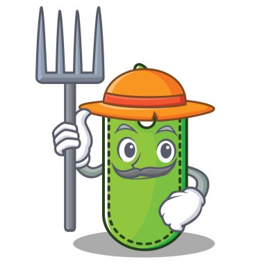 Farmer price tag character cartoon