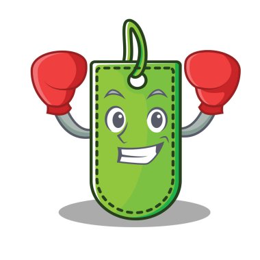 Boks fiyat etiketi karakter karikatür