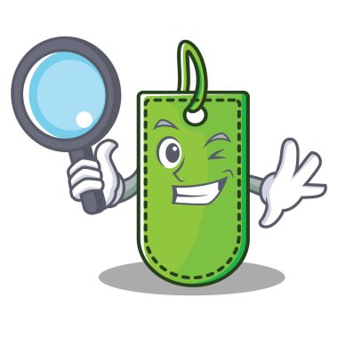 Dedektif fiyat etiketi karakter karikatür