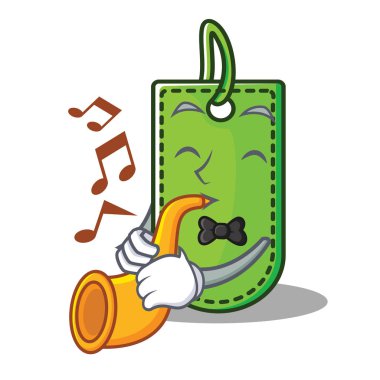 Trompet fiyat etiketi maskot karikatür ile