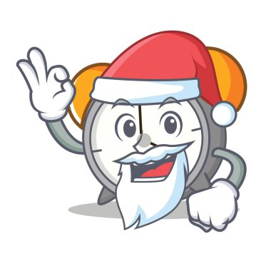 Santa çalar saat maskot çizgi film
