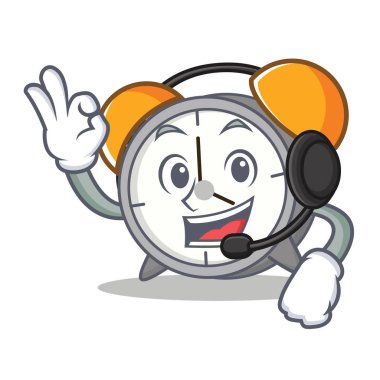 Kulaklık çalar saat maskot karikatür ile