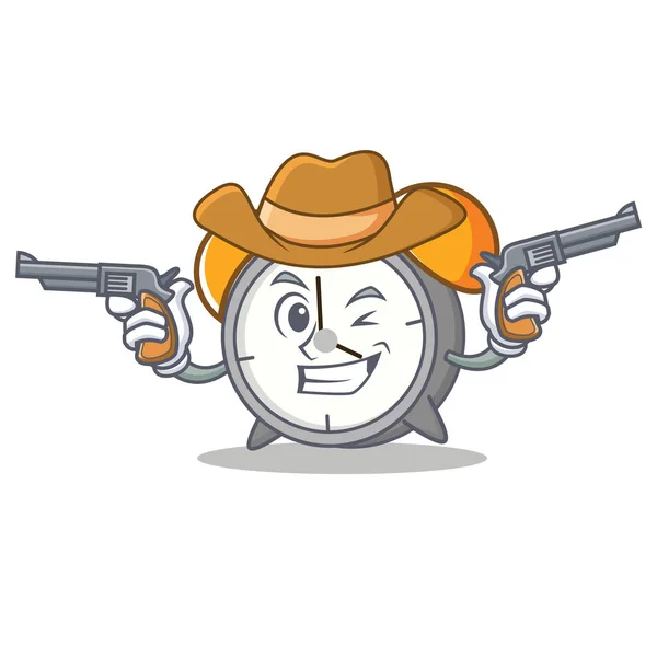 Cowboy wekker karakter cartoon — Stockvector