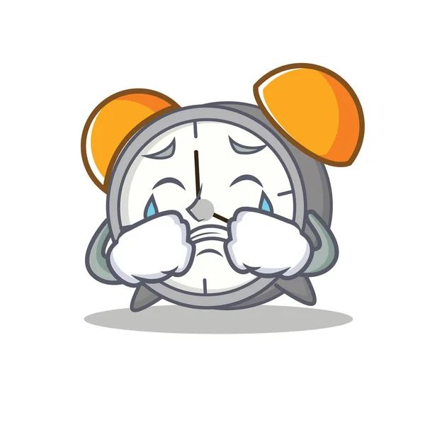 Chorando despertador mascote cartoon — Vetor de Stock