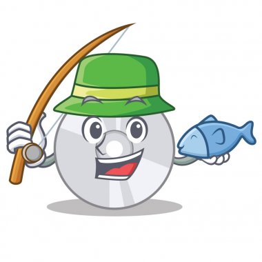 CD maskot karikatür tarzı Balık tutma