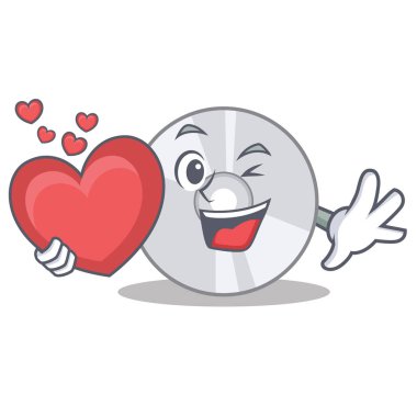 Kalp ile Cd maskot karikatür tarzı