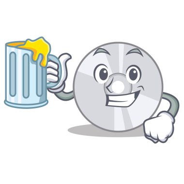 Suyu ile Cd maskot karikatür tarzı