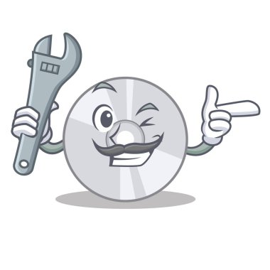 Mekanik Cd maskot karikatür tarzı
