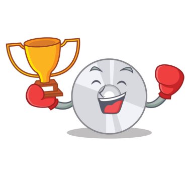 Boks şampiyonu Cd maskot karikatür tarzı