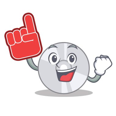 Parmak Cd maskot karikatür tarzı köpük