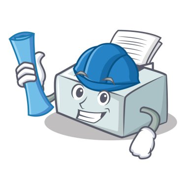 Mimar yazıcı karakter karikatür tarzı