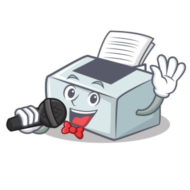 Şarkı yazıcı maskot karikatür tarzı