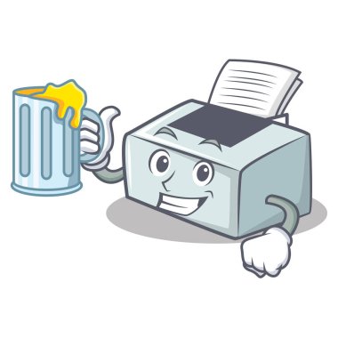 Suyu yazıcı maskot karikatür tarzı ile