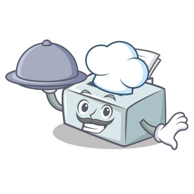 Şef gıda yazıcı maskot karikatür tarzı ile