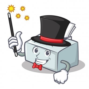 Sihirbaz yazıcı maskot karikatür tarzı