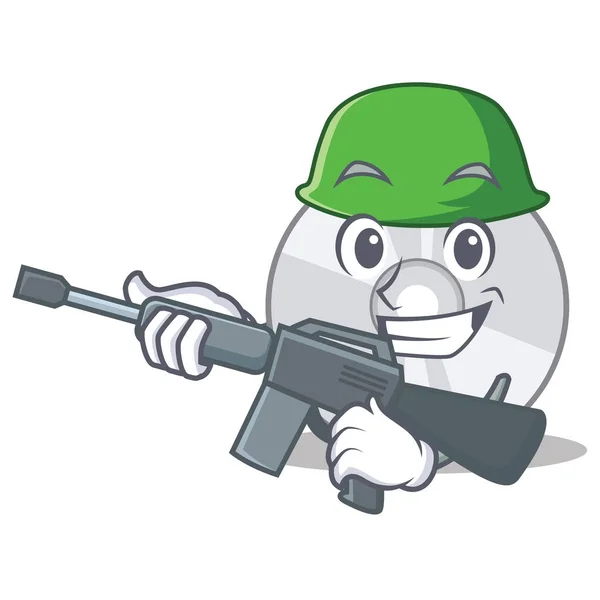 Army CD character cartoon style — Stock Vector