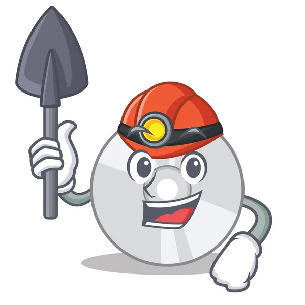 Miner Cd mascotte cartoon stijl — Stockvector