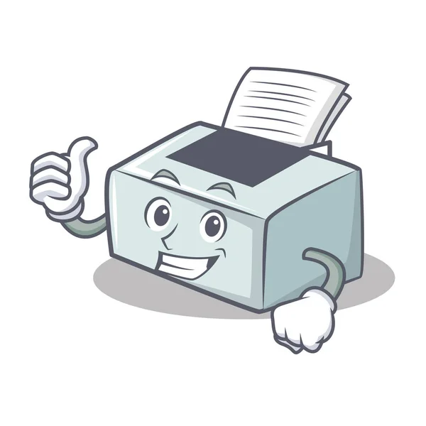 Duimschroef opwaarts printer cartoon tekenstijl — Stockvector