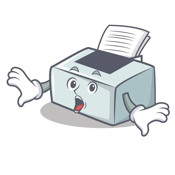 Surprised printer mascot cartoon style — Stock Vector