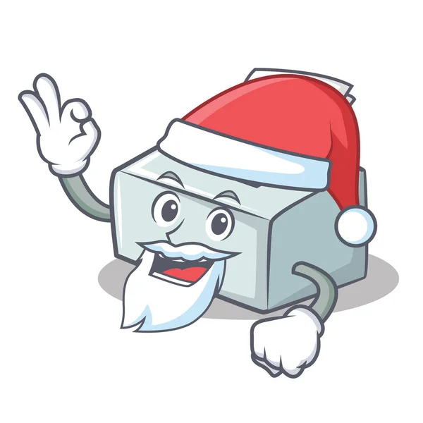 Weihnachtsmann Drucker Maskottchen Cartoon-Stil — Stockvektor