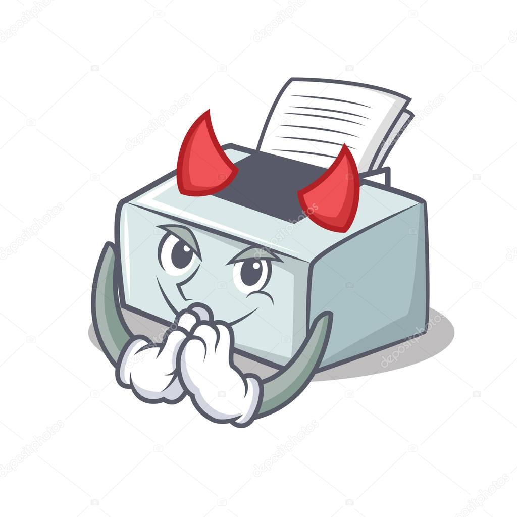 Devil printer mascot cartoon style