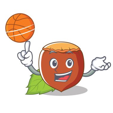 Basketbol fındık karakter karikatür tarzı ile