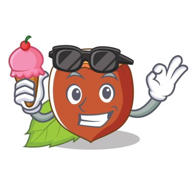 Dondurma fındık karakter karikatür tarzı ile