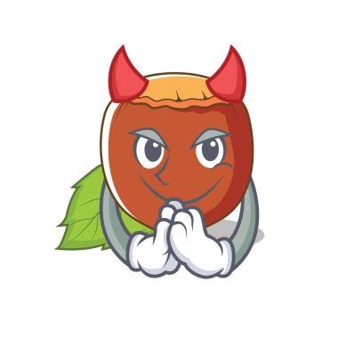 Şeytan fındık maskot karikatür tarzı