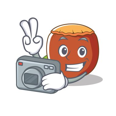 Fotoğrafçı fındık maskot karikatür tarzı