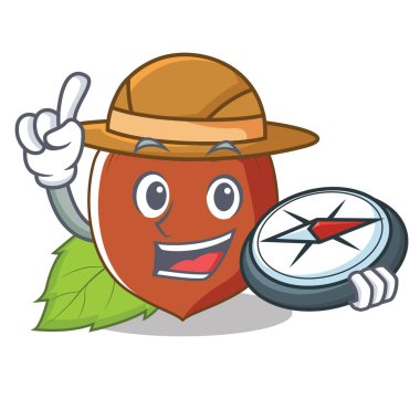 Explorer fındık maskot karikatür tarzı