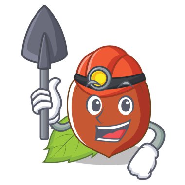 Madenci fındık maskot karikatür tarzı