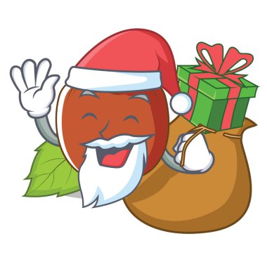 Noel Baba hediye fındık maskot karikatür tarzı ile