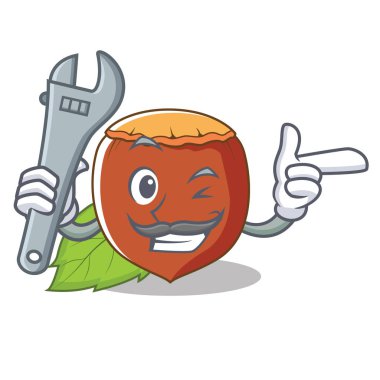 Mekanik fındık maskot karikatür tarzı