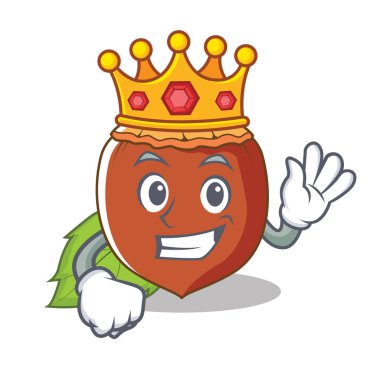 Kral fındık maskot karikatür tarzı