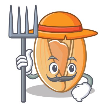 Çiftçi Antep fıstığı karakter karikatür